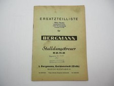 Bergmann M 64 74 84 Stalldungstreuer Betriebsanleitung Ersatzteilliste 1970er J.