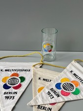 Wimpel WELTFESTPIELE Berlin 1973 Glas DDR Gestickt Sonderedition Ost