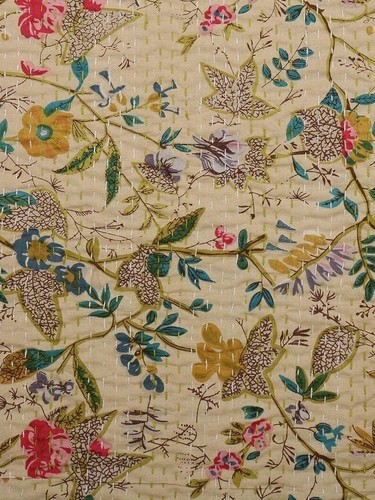 Baumwoll-Kantha-Steppdecke