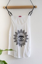 Damen Tank Top Weiß mit Om