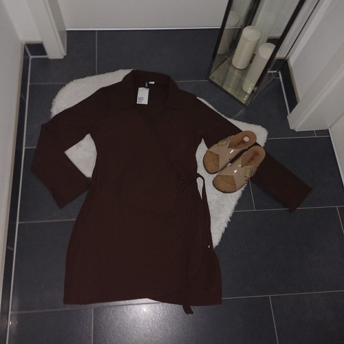 Neu wickelkleid schokobraun - schokobraun, xl