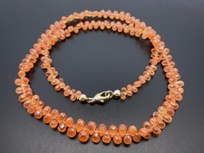 COLLIER  375/- GELBGOLD MIT MANDARIN GRANAT FACETTENREICH SCHMUCKJAGD