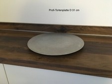 Kuchenplatte Edelstahl, Tortenplatte mit Fuß, Servierteller 31 cm