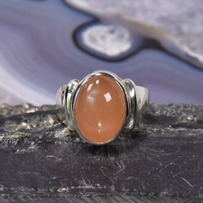 Aprikosen Mondstein Ring