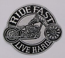 Ride Fast Live Hard Aufnäher - Patch Biker Chopper Starrahmen Oldschool Kutte
