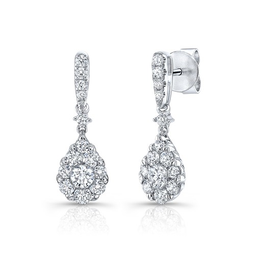 14k weißgold diamant tropfen - weißgold,