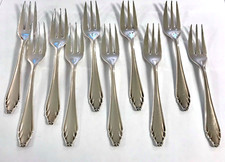 10 Kuchengabeln 90er Silber