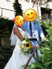 brautkleid hochzeitskleid, claudine S, Tüll, Taft von Lohrengel Größe 34/36 