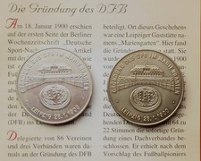 Gründung des Deutschen-Fussball-Bundes 1900 in Leipzig  40mm Silber Medaille 999