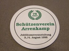 Bierdeckel ,  Barre Bräu , 75 Jahre Schützenverein Arrenkamp