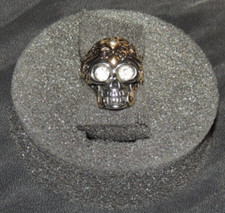 Herren Ring Totenschädel Totenkopf Strass Edelstahl 23mm Biker