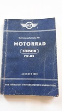 DDR SIMSON AWO TYP 425 10. Auflage Betriebsanleitung original 1960 SUHL