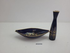Schale + Vase Unterweißbach Porzellan Echt Kobalt Handmalerei Deko DDR #2510793