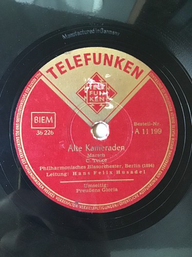 Telefunken schellackplatte - telefunken,