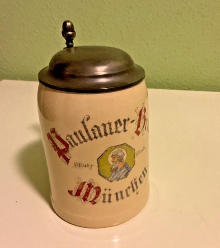 Alter bierkrug mit zinndeckel - alter,