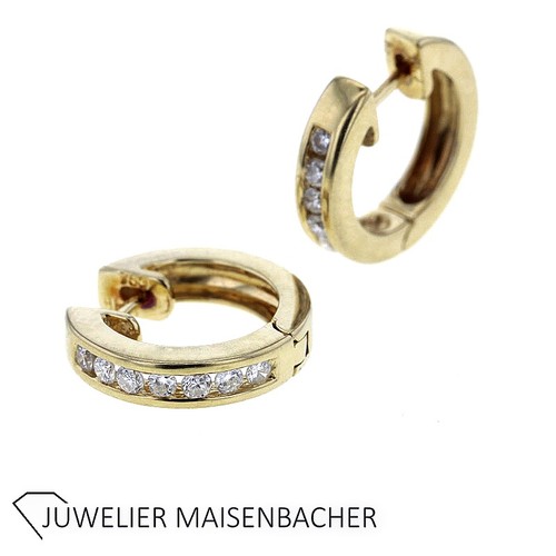 Creolen mit brillanten gold - creolen,