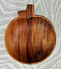 Gebäck Konfekt Knabberei Süßigkeiten  Schale mit Griff aus Holz,  rund/oval