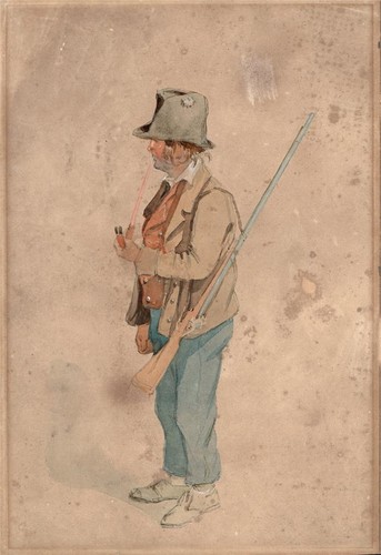 Portrait eines jägers - eines, mit