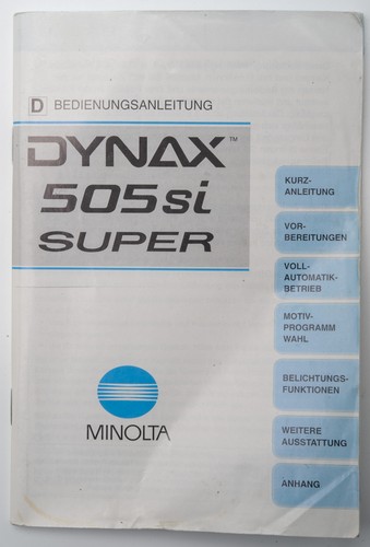 Bedienungsanleitung minolta - bedienungsanleitung,