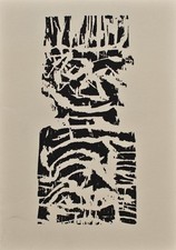 Hartwig Ebersbach Einladungskarte Museum Altenburg signiert Holzschnitt 2001