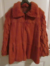 Pelzjacke rot braun Kaninchen VOSS Pelz Jacke orange Pelzmantel Mantel  38 40 42