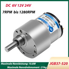 Getriebemotor Umkehrbar Metallgetriebe JGB37-520 DC 6/12/24V Hohe Drehmomente