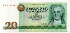 20 Mark der DDR Echt und UNC Serie PS