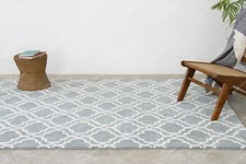 Kunst Deko Indisch Teppiche 2.4x3m Blau Spalier Handgetuftet Wolle Teppich