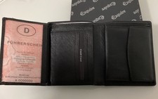 Esquire Geldbörse - Geldbeutel in schwarz Leder mit 12 Kartenfächern