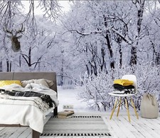 3D Schnee Wald H1402 Tapete