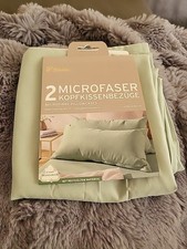 Tchibo,2 Microfaser Kissenbezüge , 80x40 cm, Salbeigrün