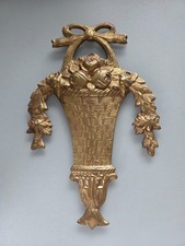 Messing Wandapplikation Blumenkorb Louis XVI / Barock Stil – schwere Qualität