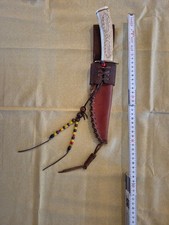 Messer Horngriff geschnitzt Oldstyle Westernhobby Sammlungsauflösung mit Scheide