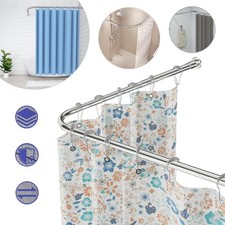 L-förmige Duschvorhangstange,304 Edelstahl Duschstange,Eck-Duschstange 80x100cm