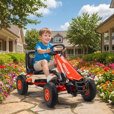 AIYAPLAY Gokart Tretauto mit Handbremse verstellbar Sitz Vor- und Rückwärtsgang