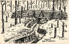 Künstler Ak Kugelfang gegen Frankenfeuer, Schützengraben, I. WK - 11270515