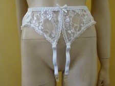 Strumpfhalter Straps Strapshalter Tanzgürtel 38-40 / 70-75 weiß mit Spitze NEU!