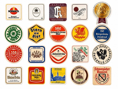 20x vintage bierdeckel - 20x,