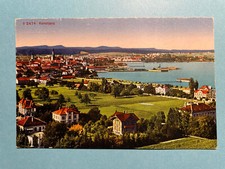 Alte AK von Konstanz, Bodensee, Bootsanleger, Alpen, Niederburg, nicht gelaufen