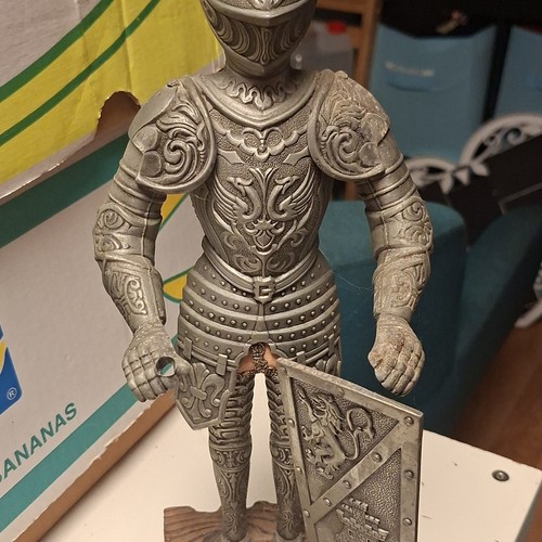 Ritterfigur antik silberfarben
