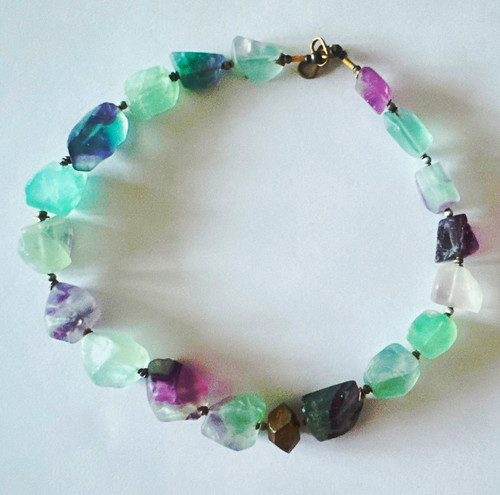Fluorit edelstein perlenkette - fluorit, edelstein-perlenkette