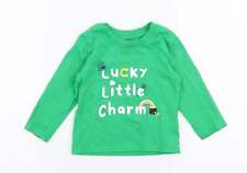 Primark Baby grün 100 % Baumwolle Jersey T-Shirt Größe 9-12 Monate Rundhals Pullover