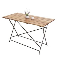 B-Ware Biergartentisch MCW-J40, Klapptisch Gartentisch, naturfarben