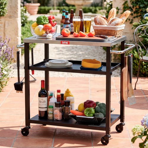 Mobiler grilltisch mit - mobiler,