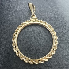 1850-1933 20 $ Liberty Double Eagle Screw Top Rope Coin Bezel 14k Gold 7,9g