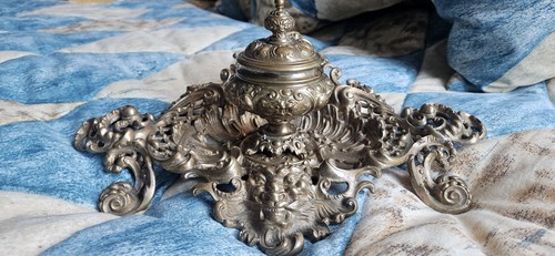 Antikes tintenfass bronze o - antikes,
