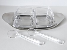 WMF Gelee Marmeladen Set + 2 Löffel Design Wagenfeld Cromargan Pressglas