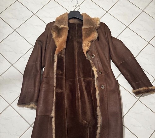 Langer lammfell leder - lammfell-leder, mantel