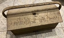 Alt WL beige Ausrüstung Wehrmacht Afrikakorps Blech Werkzeug Kiste leer 45cm 2WK