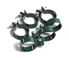 6 Stck. Strebenschellen Zaunschelle Rohrschelle Pfostenschelle  Ø 34-76 mm grün